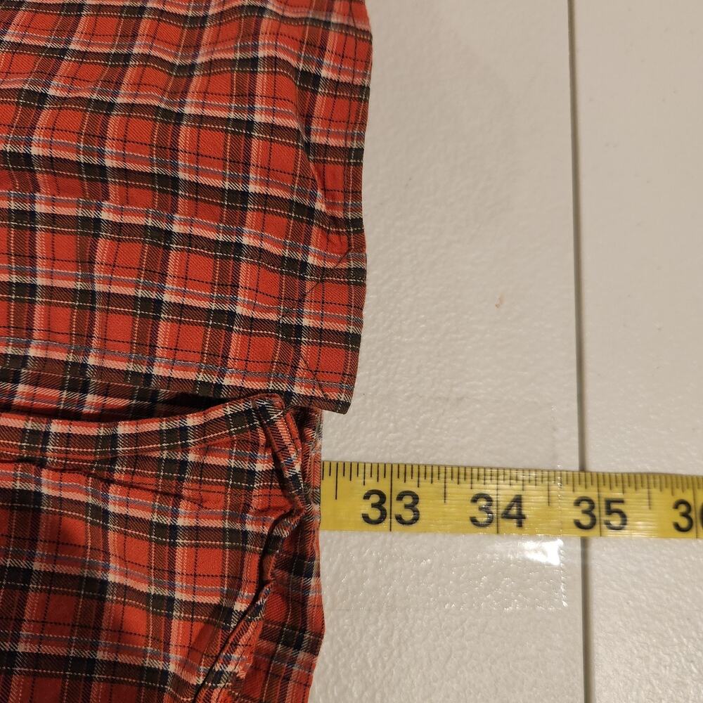 Ralph Lauren Mens Burnt Orange Plaid Classic Fit Button Up Blouse Size XL Preppy - Picture 8 of 10